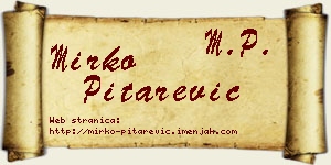 Mirko Pitarević vizit kartica
